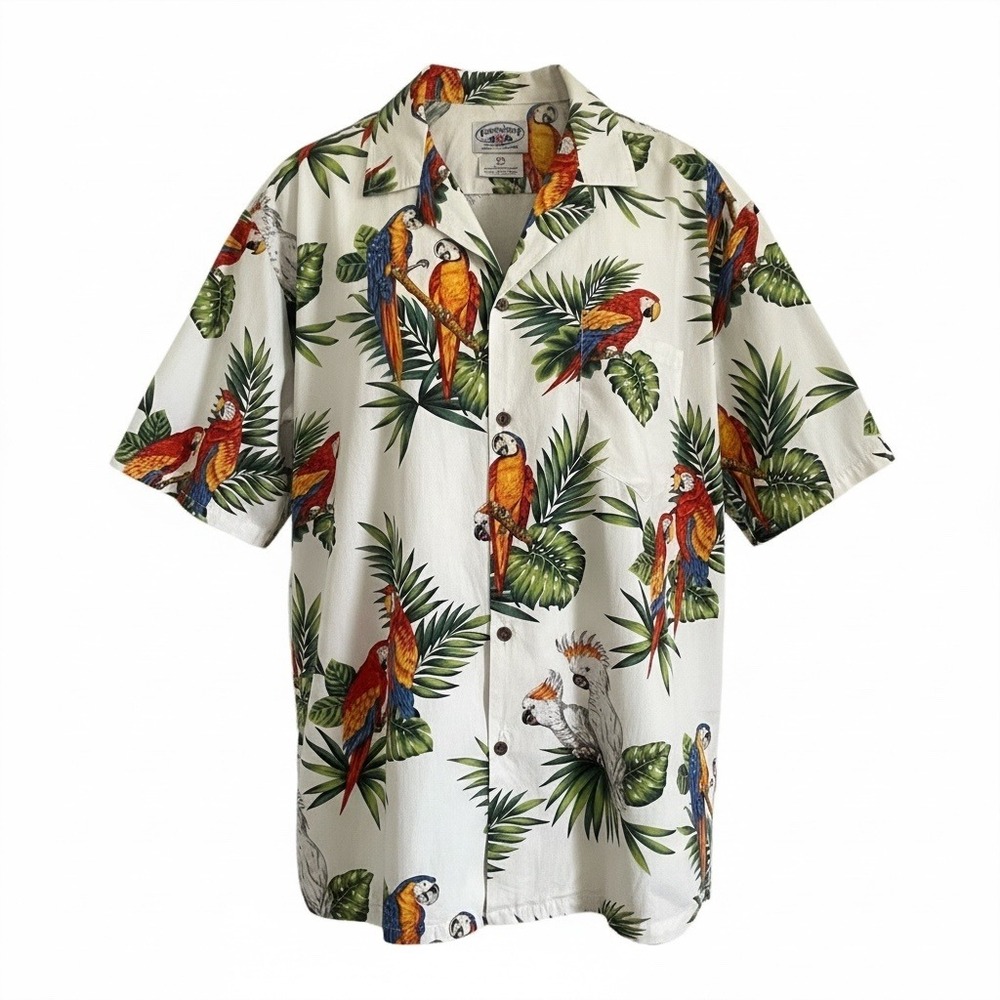 Vintage Pacific Legend‎ Mens 2XL Hawaiian Shirt Birds Tropical Tiki Aloha Jungle